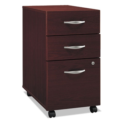 Series C Collection 3 Drawer Mobile Pedestal (assembled), Mahogany