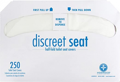 Hospeco Discreet Seat Half-fold Toilet Seat Covers (20 Packs Of 250) - Ds-5000,white