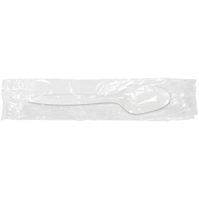 Teaspoon Plastic White Individually Wrapped  medium Weight
